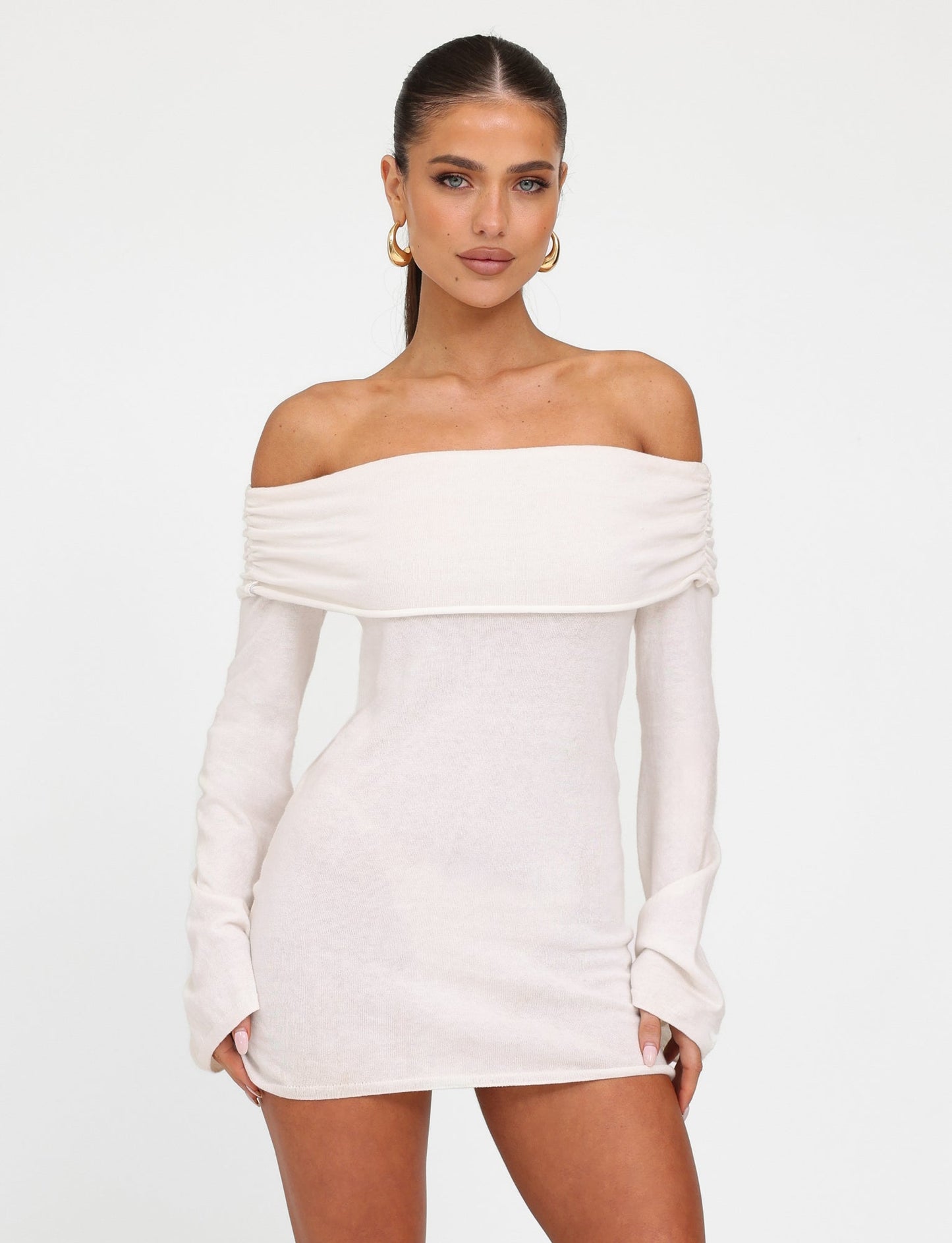 DIEDRE JUMPER DRESS - WHITE : CREAM