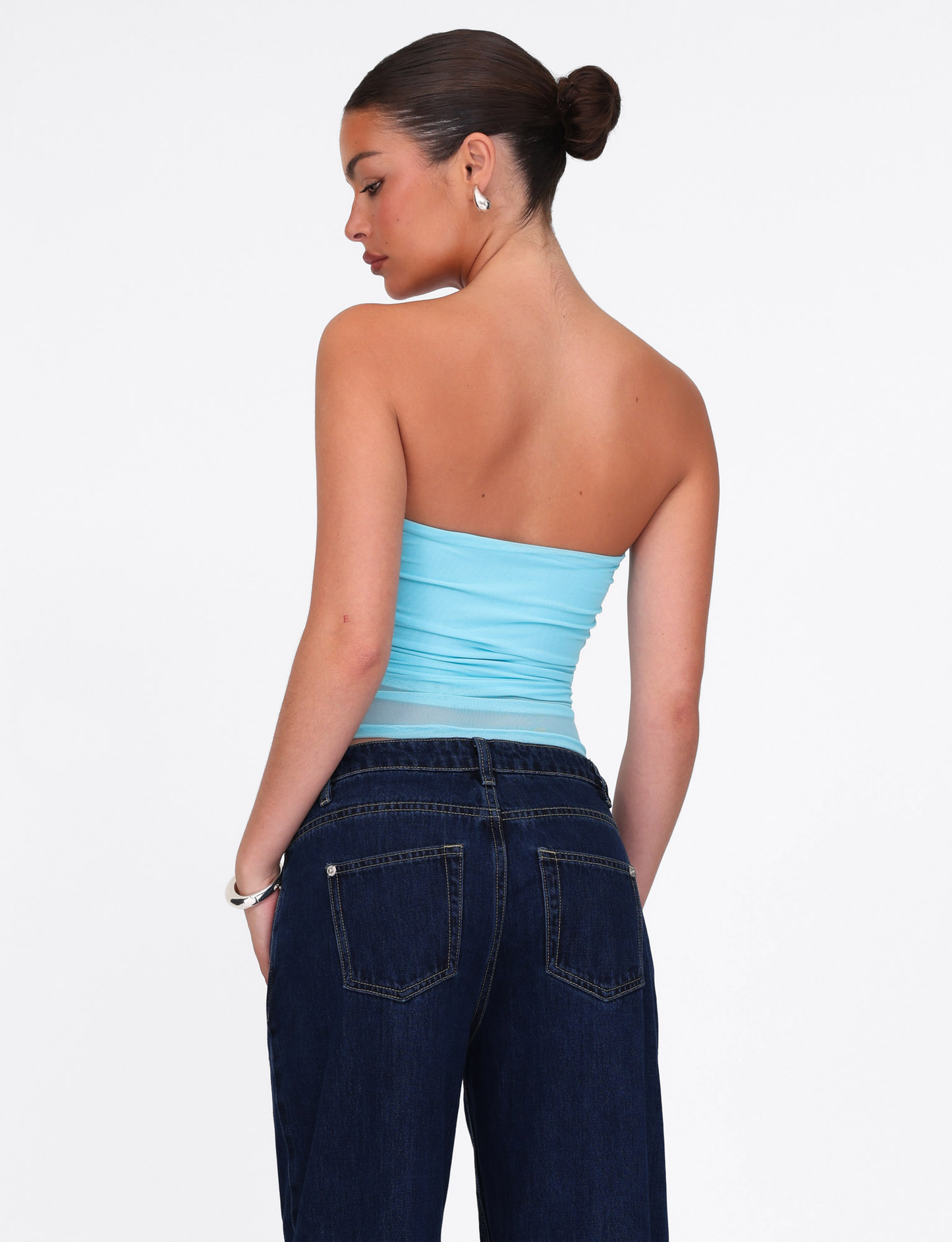 HARRIETT TUBE TOP - BLUE : ICE BLUE : BRIGHT BLUE