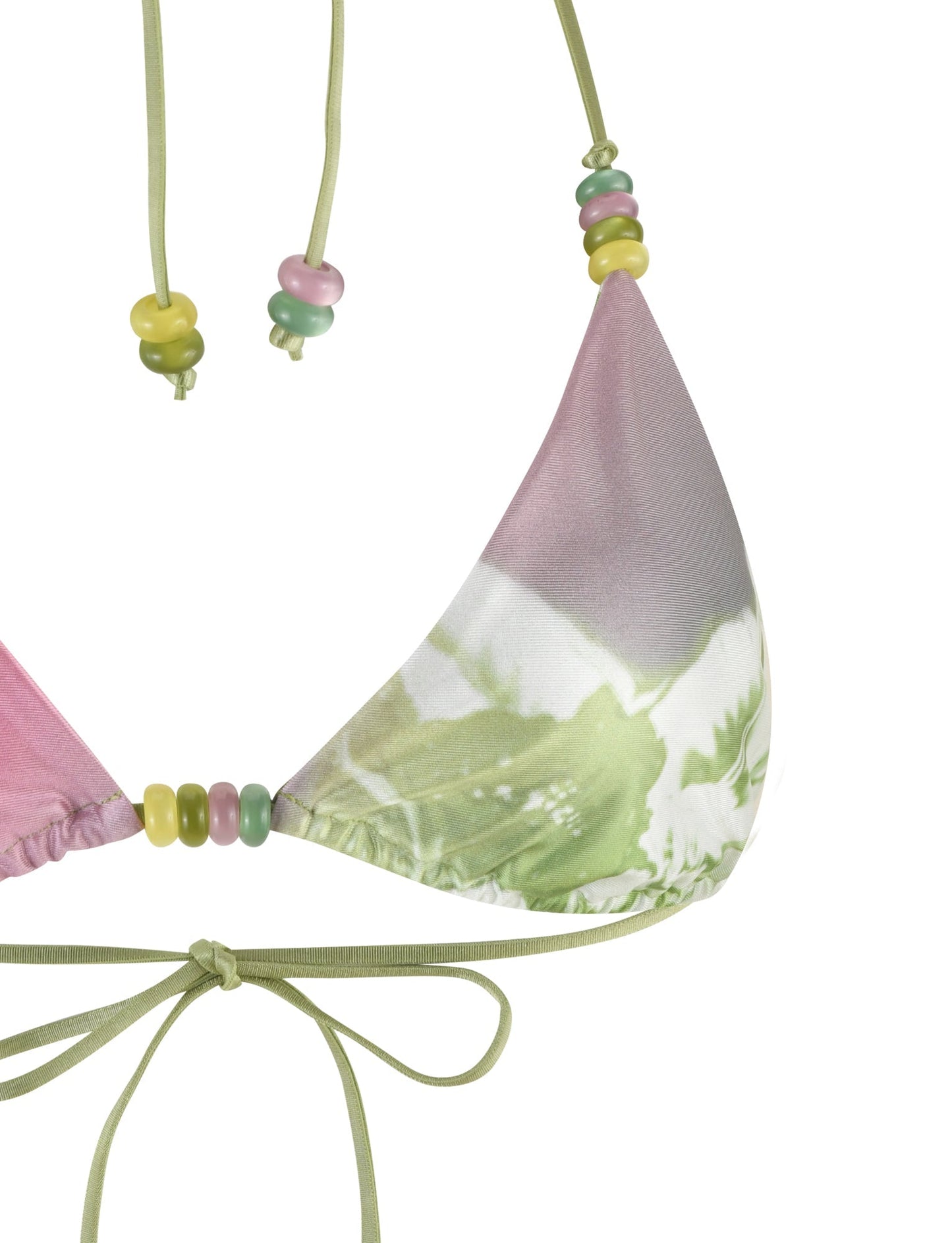 FINLEA BIKINI TOP - GREEN : FLORAL : STRIPE