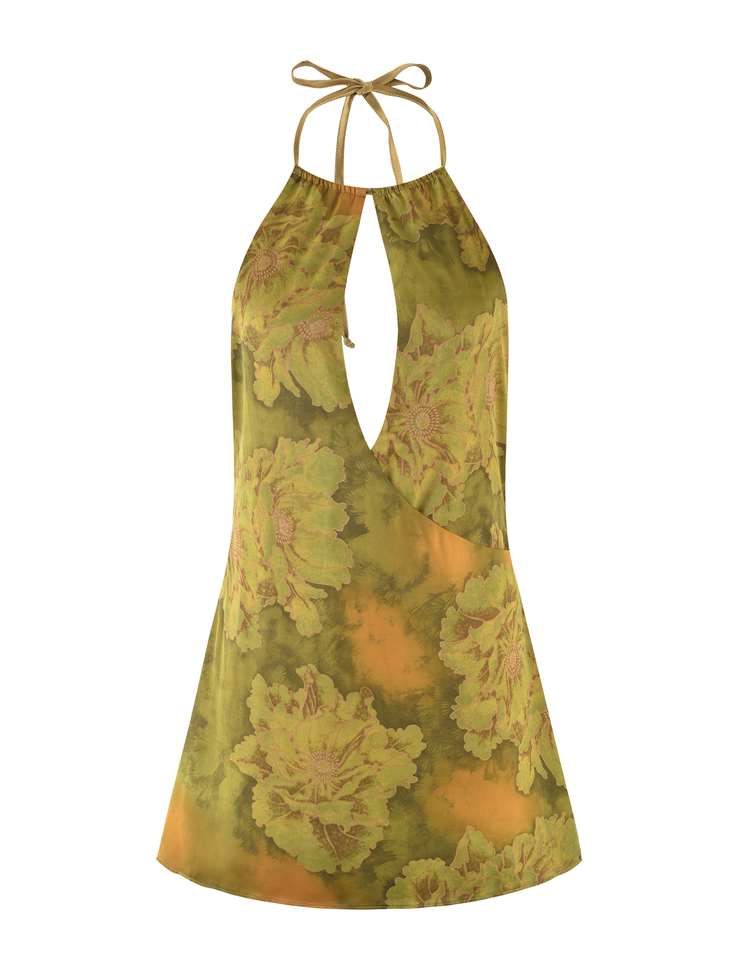MONROE DRESS - GREEN : WATER COLOUR FLORAL