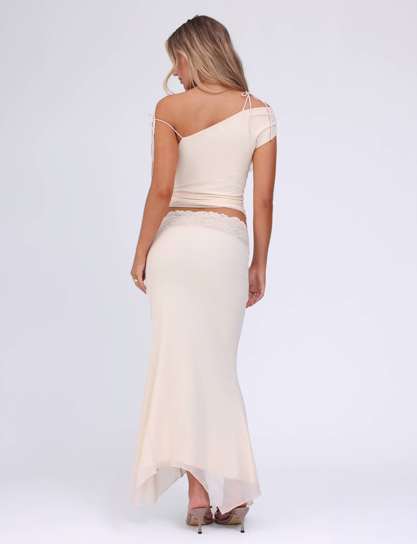 LILLIAN SKIRT - WHITE : CREAM: FLORAL