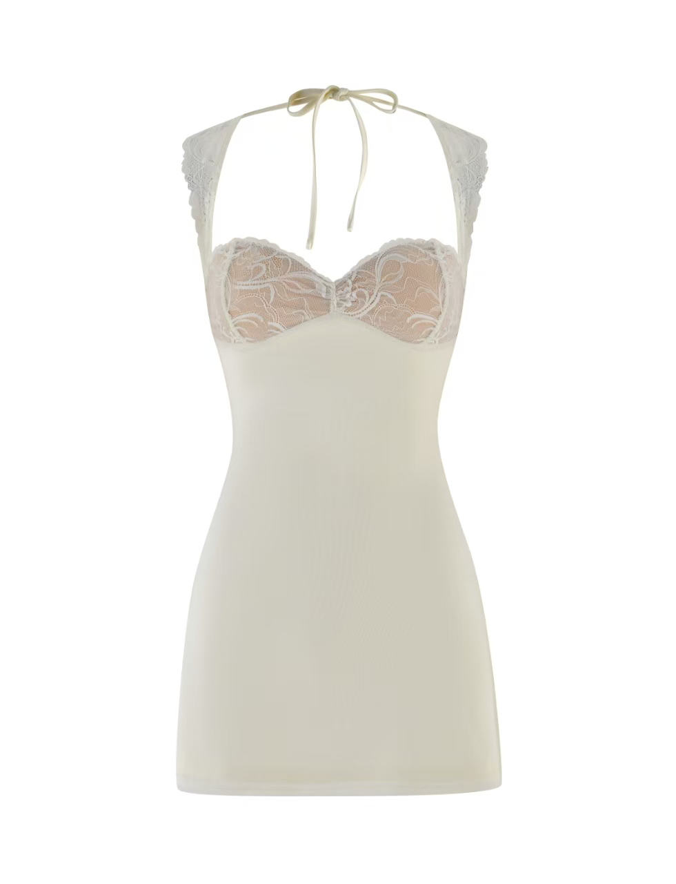 NYOMI MINI DRESS - WHITE : CREAM