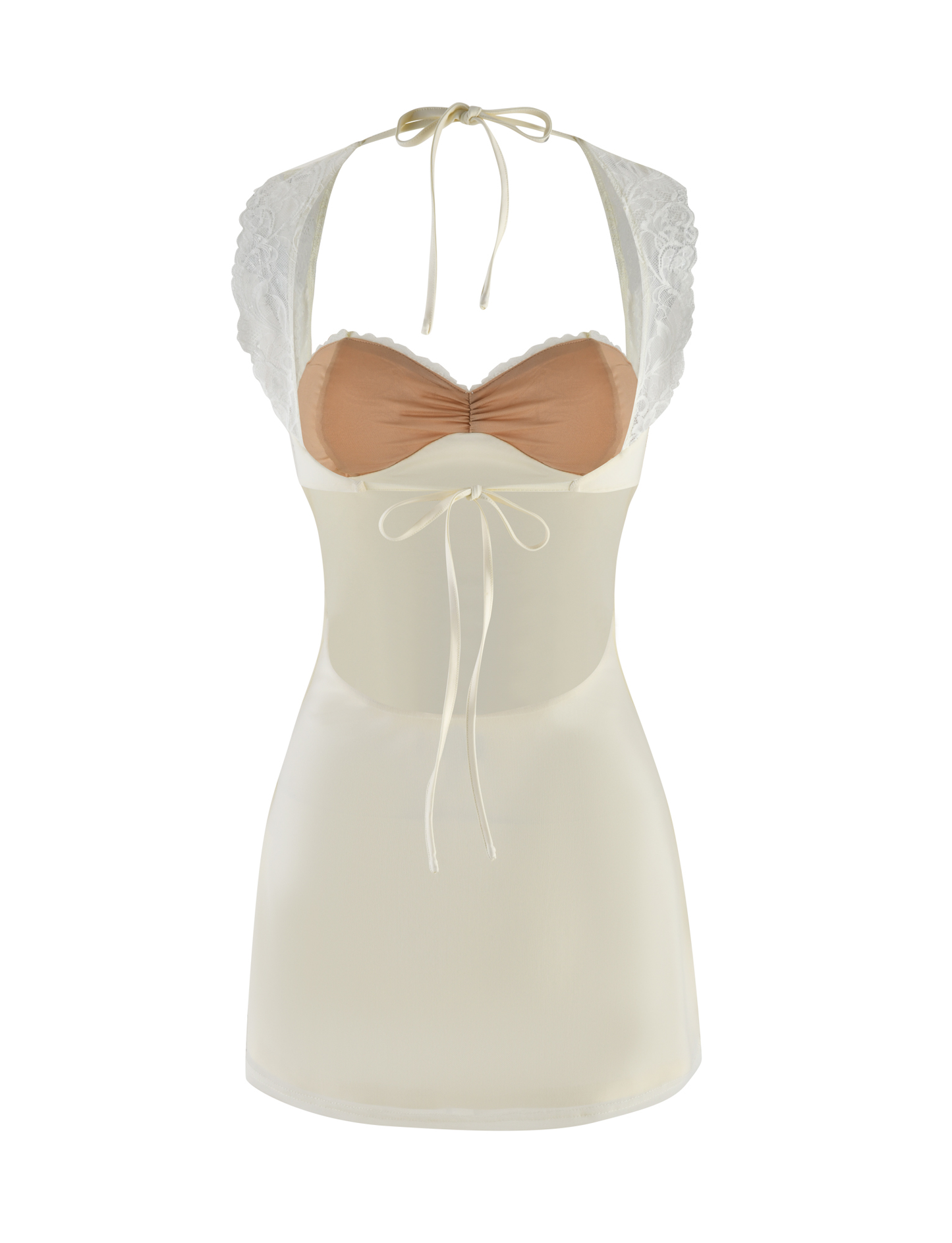 NYOMI MINI DRESS - WHITE : CREAM