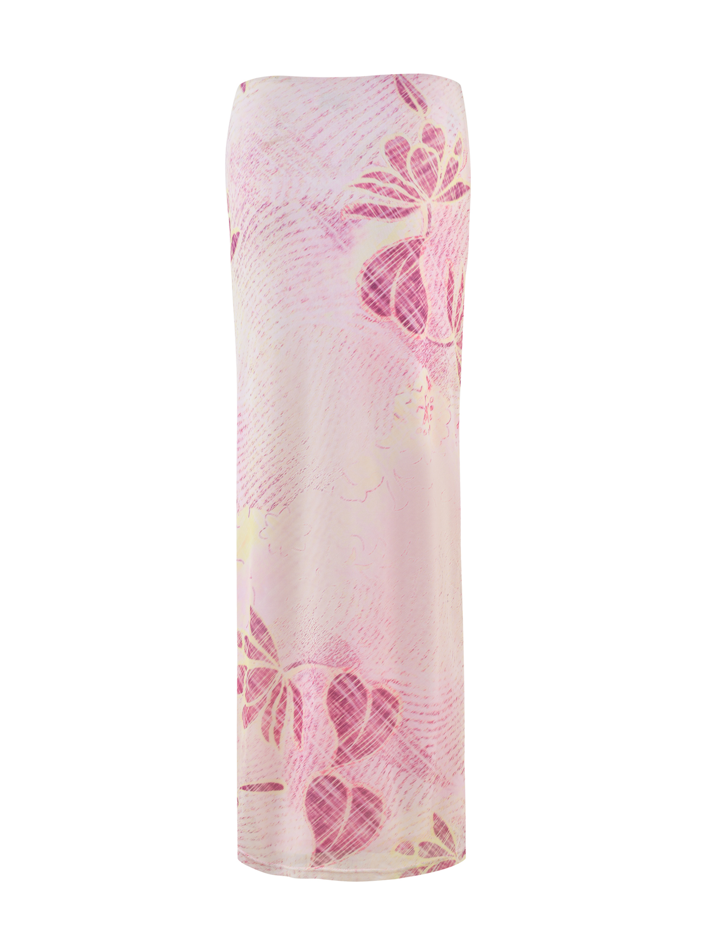 DALILA MIDI SKIRT - GRUNGE FLORAL MAGENTA