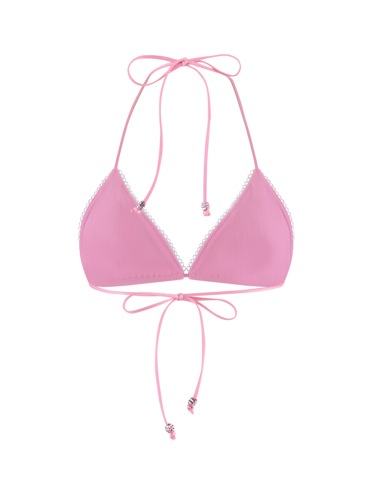 SAHRA BIKINI TOP - PINK FLOWER STRIPE