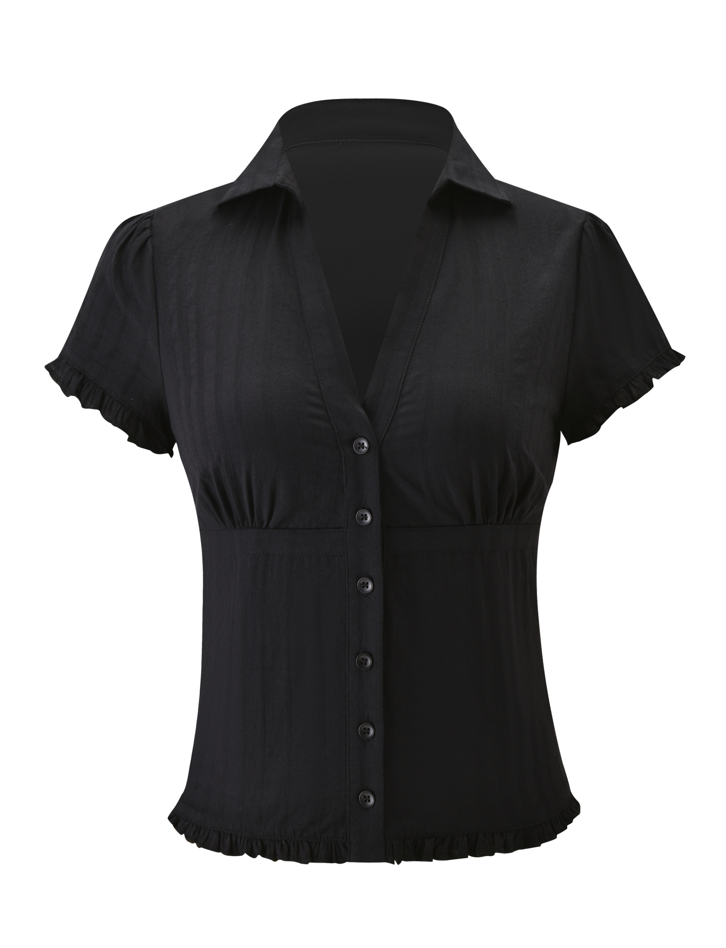 VALERIE SHORT SLEEVE SHIRT - BLACK