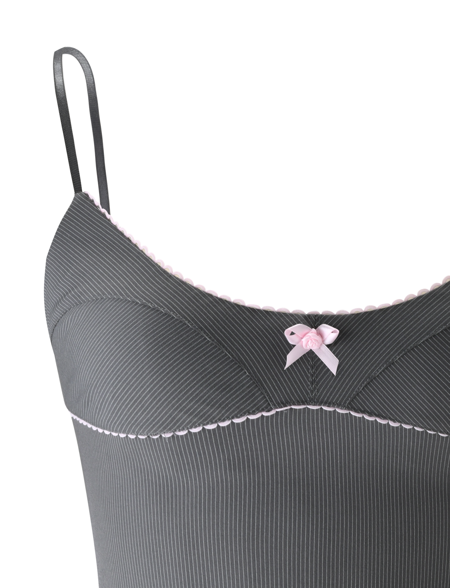 EMORY TOP - GREY PINSTRIPE