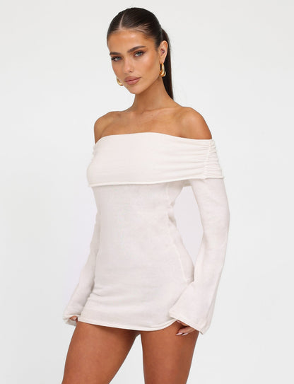DIEDRE JUMPER DRESS - WHITE : CREAM