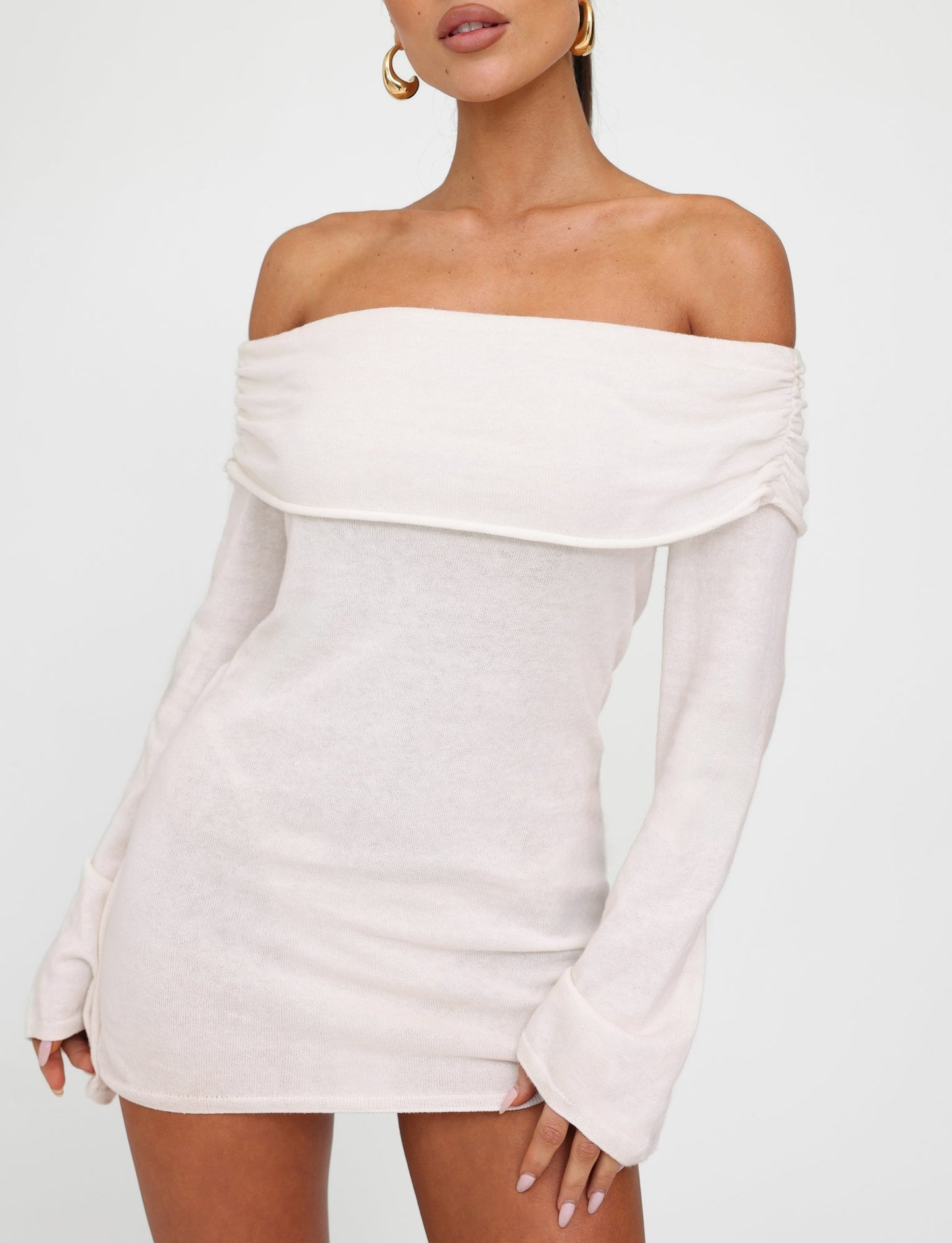 DIEDRE JUMPER DRESS - WHITE : CREAM