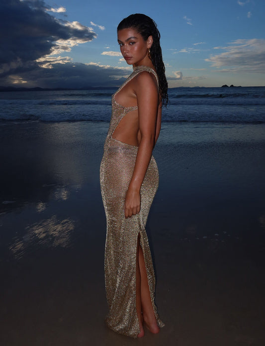 ZAELA DRESS - GOLD