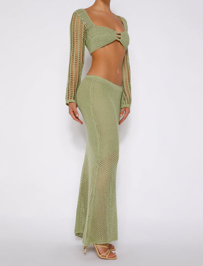 MACAULEY SKIRT - GREEN : PASTEL GREEN