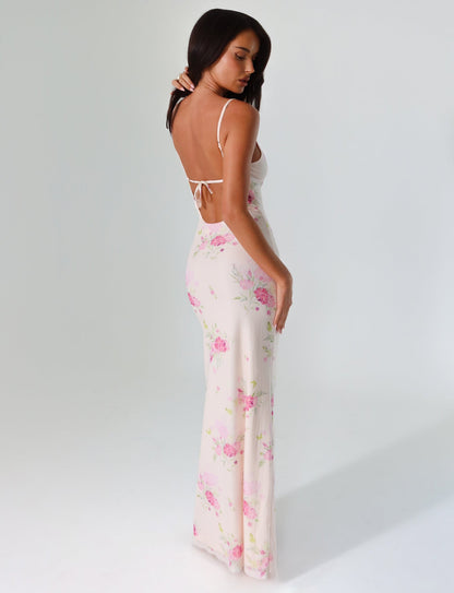OSIRIS DRESS - PINK : FLORAL : WATER COLOUR FLORAL