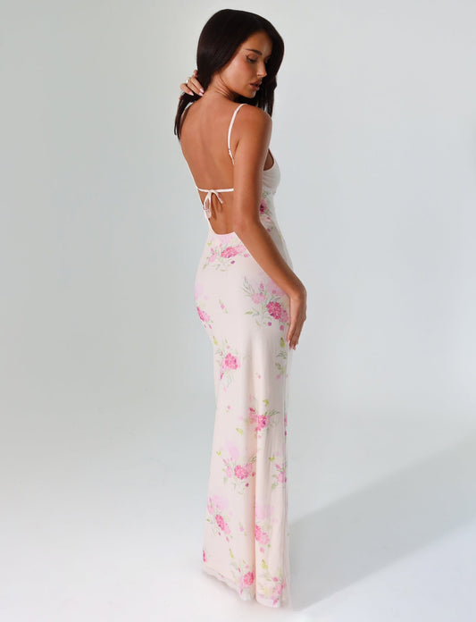 OSIRIS DRESS - PINK : FLORAL : WATER COLOUR FLORAL