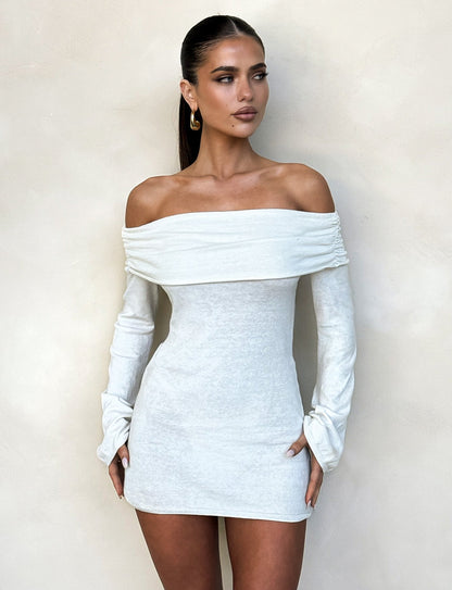 DIEDRE JUMPER DRESS - WHITE : CREAM