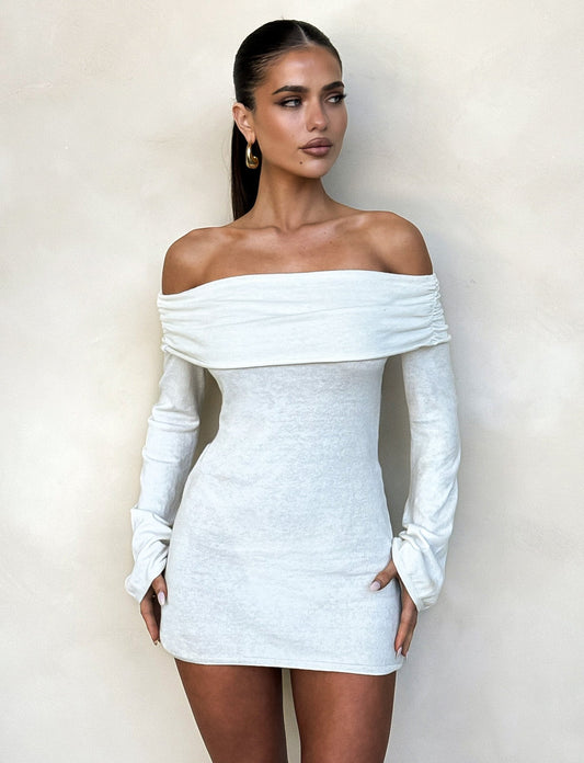 DIEDRE JUMPER DRESS - WHITE : CREAM