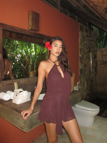 INDIGO MINI DRESS 2.0 - CHOCOLATE