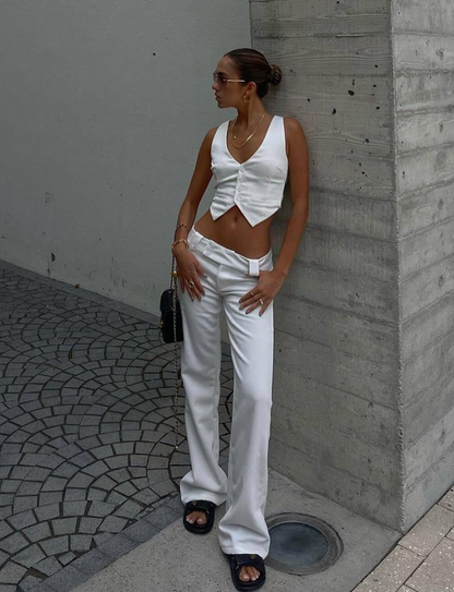 KITTIE TWILL PANT - WHITE