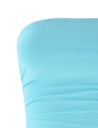 HARRIETT TUBE TOP - BLUE : ICE BLUE : BRIGHT BLUE