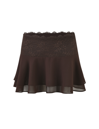 INDIGO MINI SKIRT - BROWN : CHOCOLATE