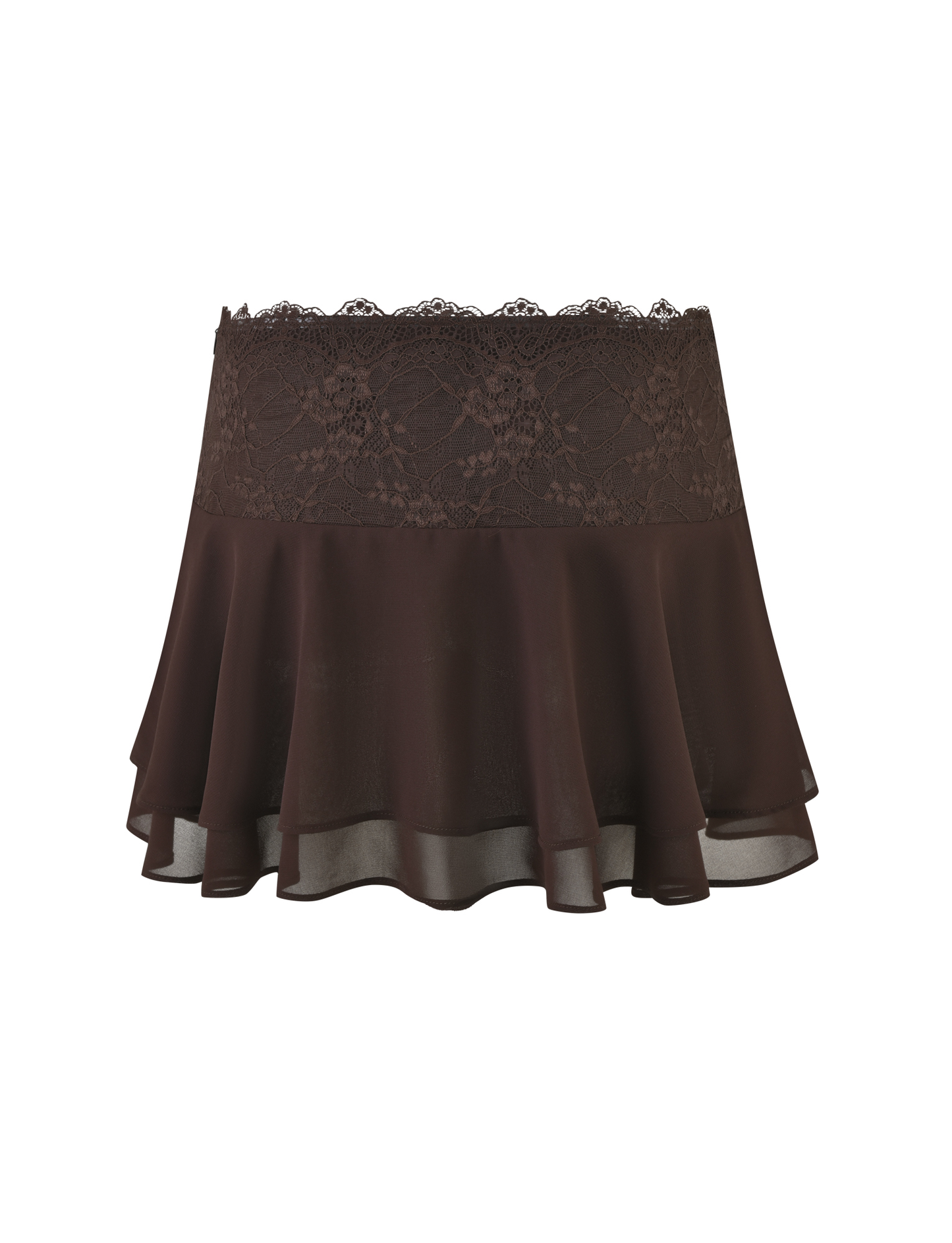 INDIGO MINI SKIRT - BROWN : CHOCOLATE