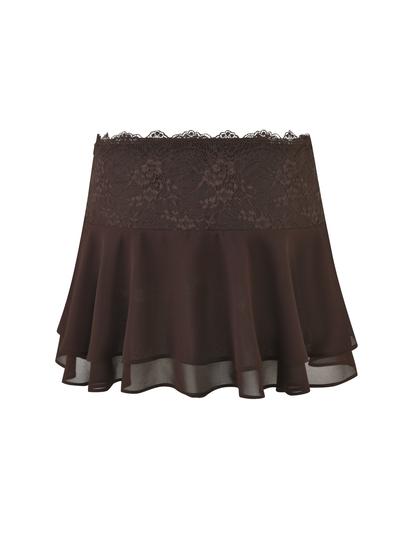 INDIGO MINI SKIRT - BROWN : CHOCOLATE