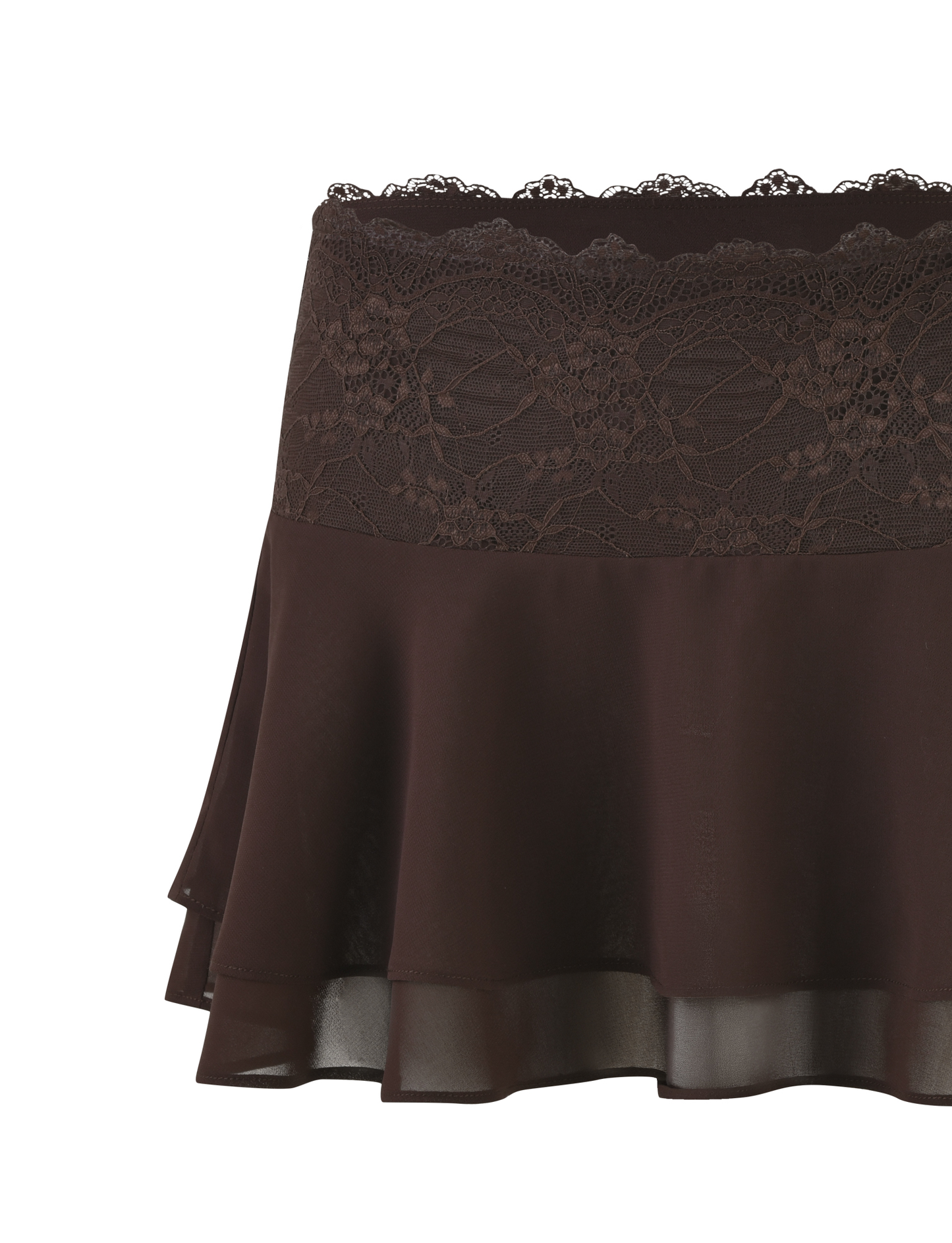 INDIGO MINI SKIRT - BROWN : CHOCOLATE
