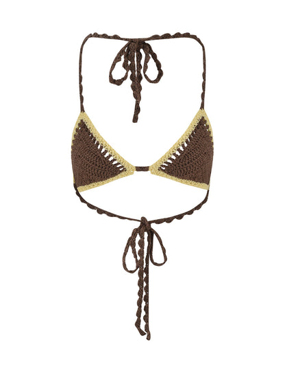CORA BIKINI TOP - BROWN : EARTHY