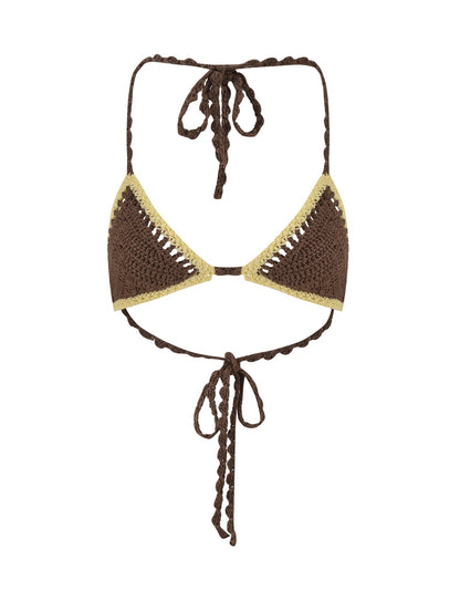 CORA BIKINI TOP - BROWN : EARTHY