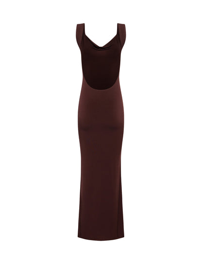 MORANA DRESS - BROWN : CHOCOLATE