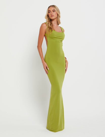 MORANA DRESS - GREEN : PASTEL GREEN