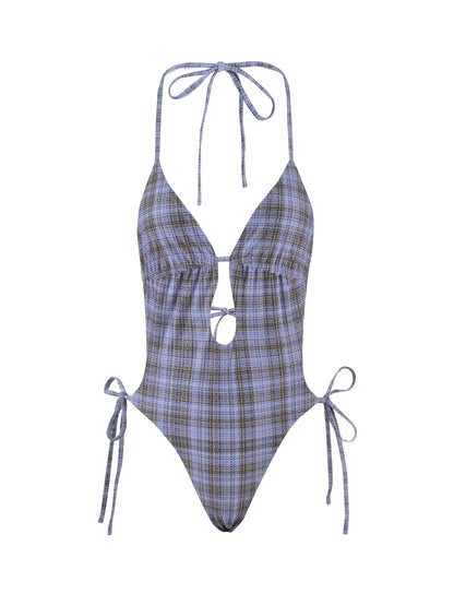 PALOMA ONE PIECE - BLUE: MICRO CHECK