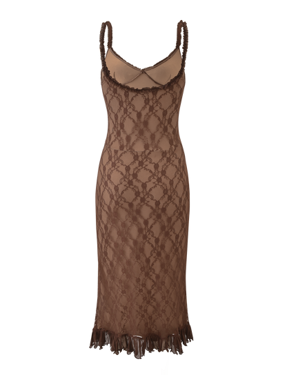 DEJA DRESS - BROWN LACE