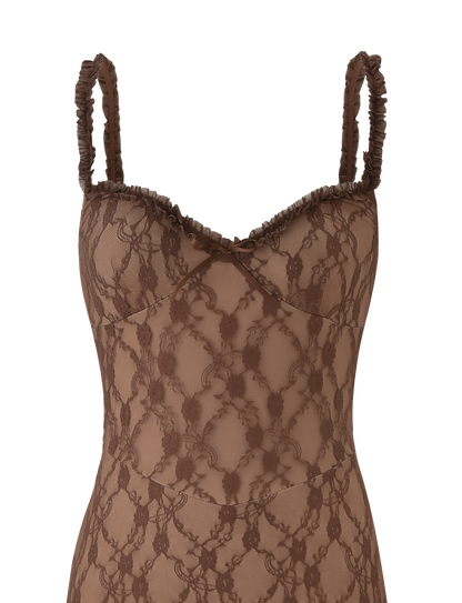 DEJA DRESS - BROWN LACE