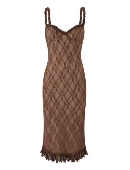 DEJA DRESS - BROWN LACE
