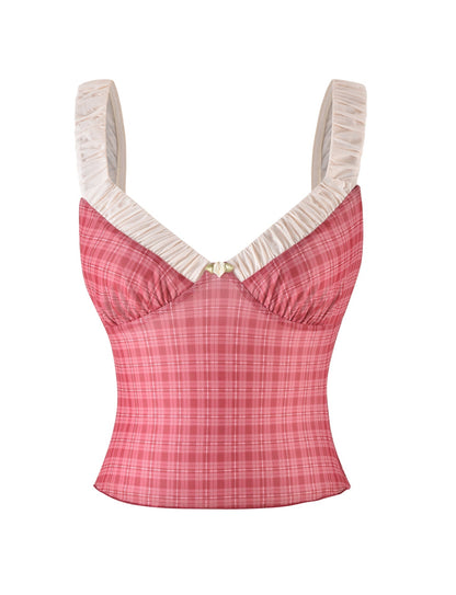 AMARAN TOP - RED : RED CHECK