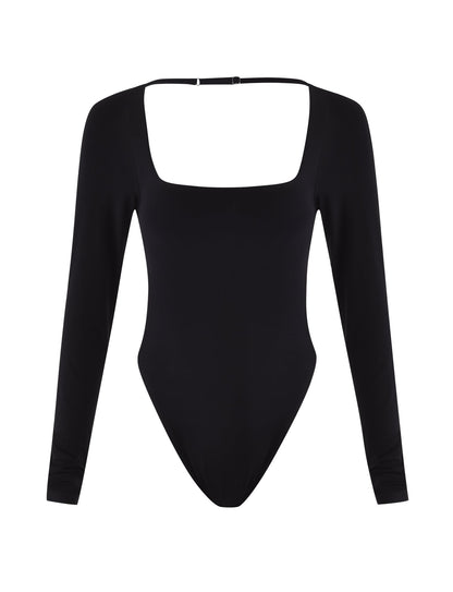MINERVA LONG SLEEVE BODYSUIT - BLACK