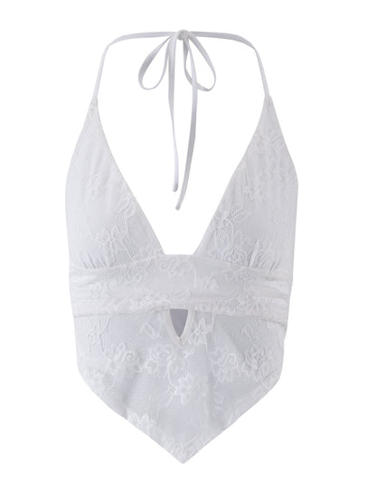 FAYE LACE TOP - WHITE : LACE
