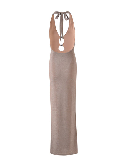 AKASHIA DRESS - BEIGE : BEIGE SHIMMER