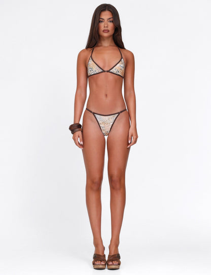 DIANA BIKINI TOP - NEUTRAL : ANIMAL : ANIMAL MARBLE