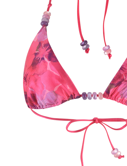 FINLEA BIKINI TOP - PINK : HIBISCUS