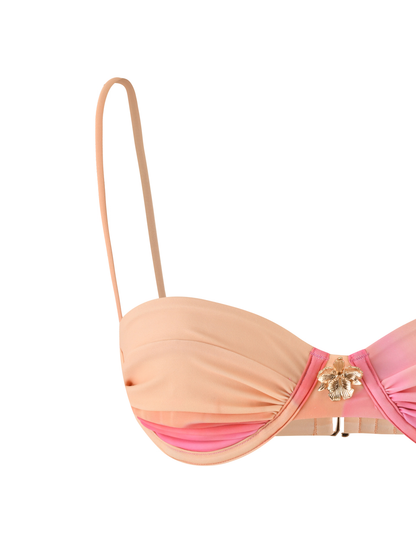KHESSA BIKINI TOP - PINK HIBISCUS
