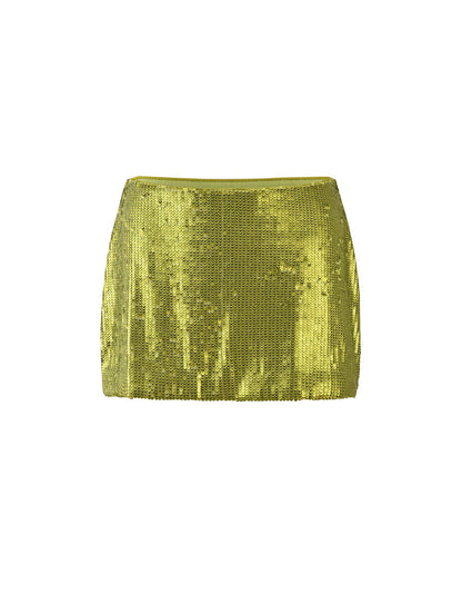KAYE SKIRT - GREEN : GREEN SEQUIN