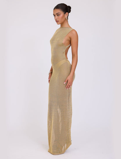 ZAELA DRESS - GOLD