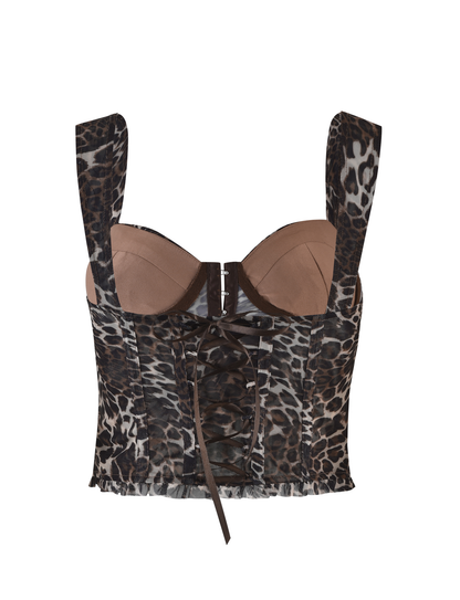 GINNY TOP - NEUTRAL : LEOPARD