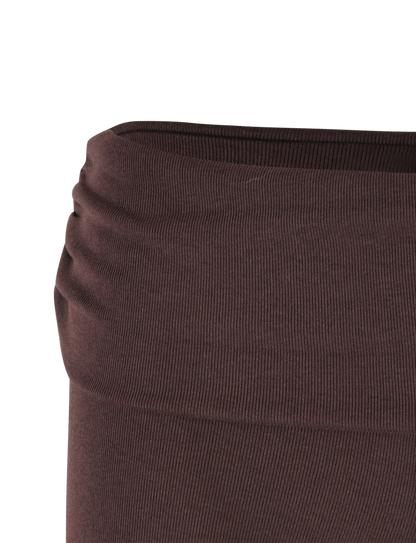 KARINA RIB SHORT - BROWN : CHOCOLATE
