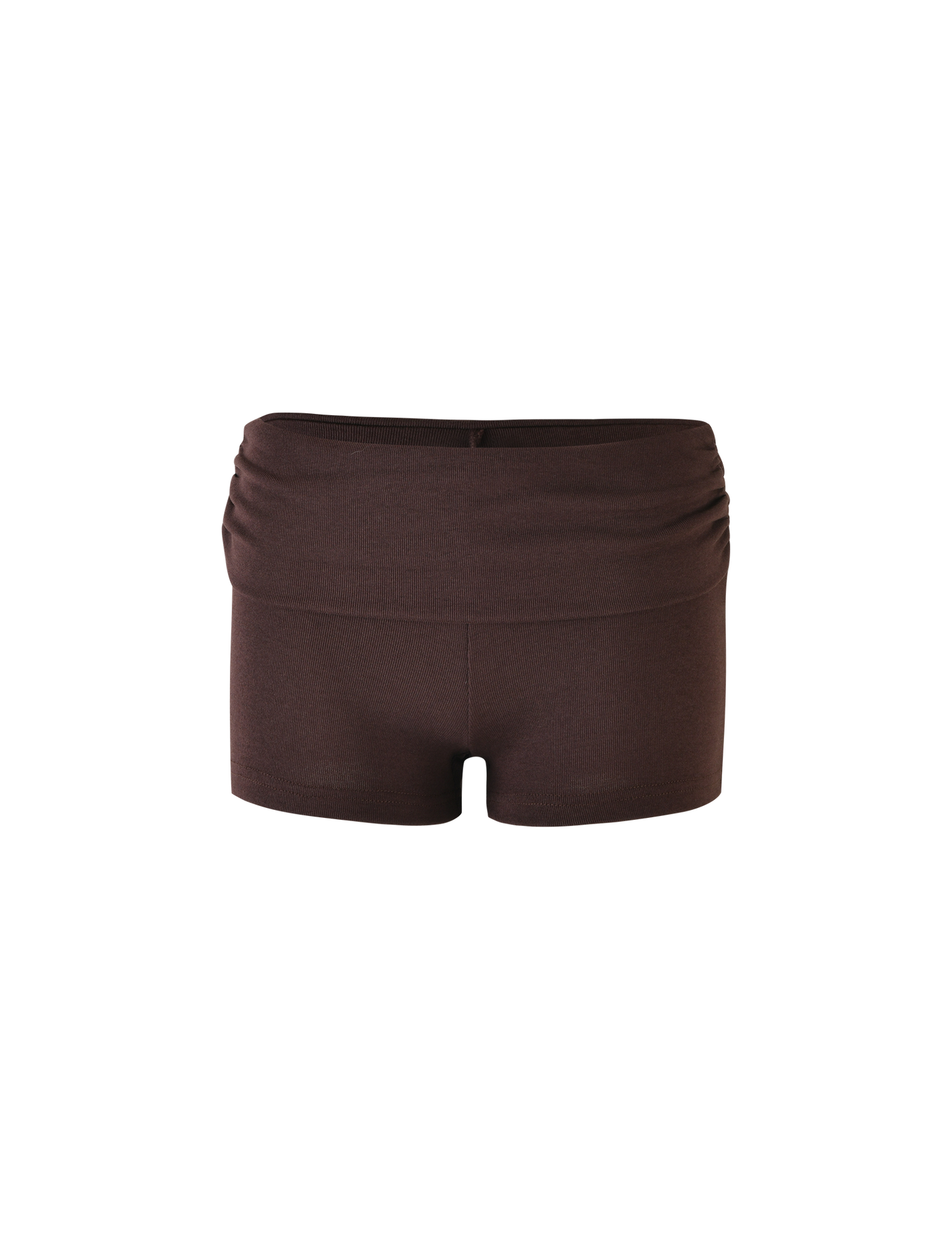 KARINA RIB SHORT - BROWN : CHOCOLATE