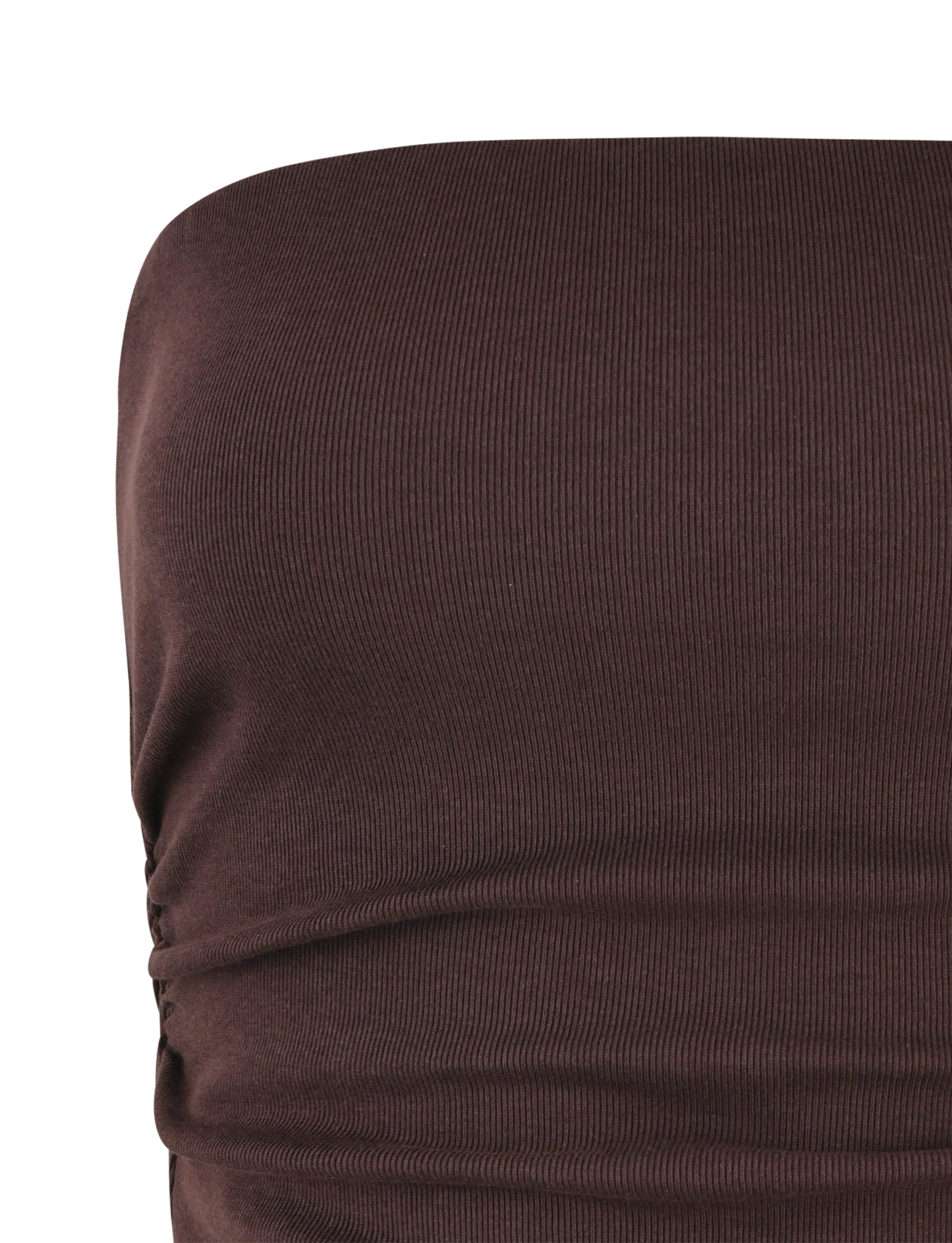 HARRIETT RIB TOP - BROWN : CHOCOLATE