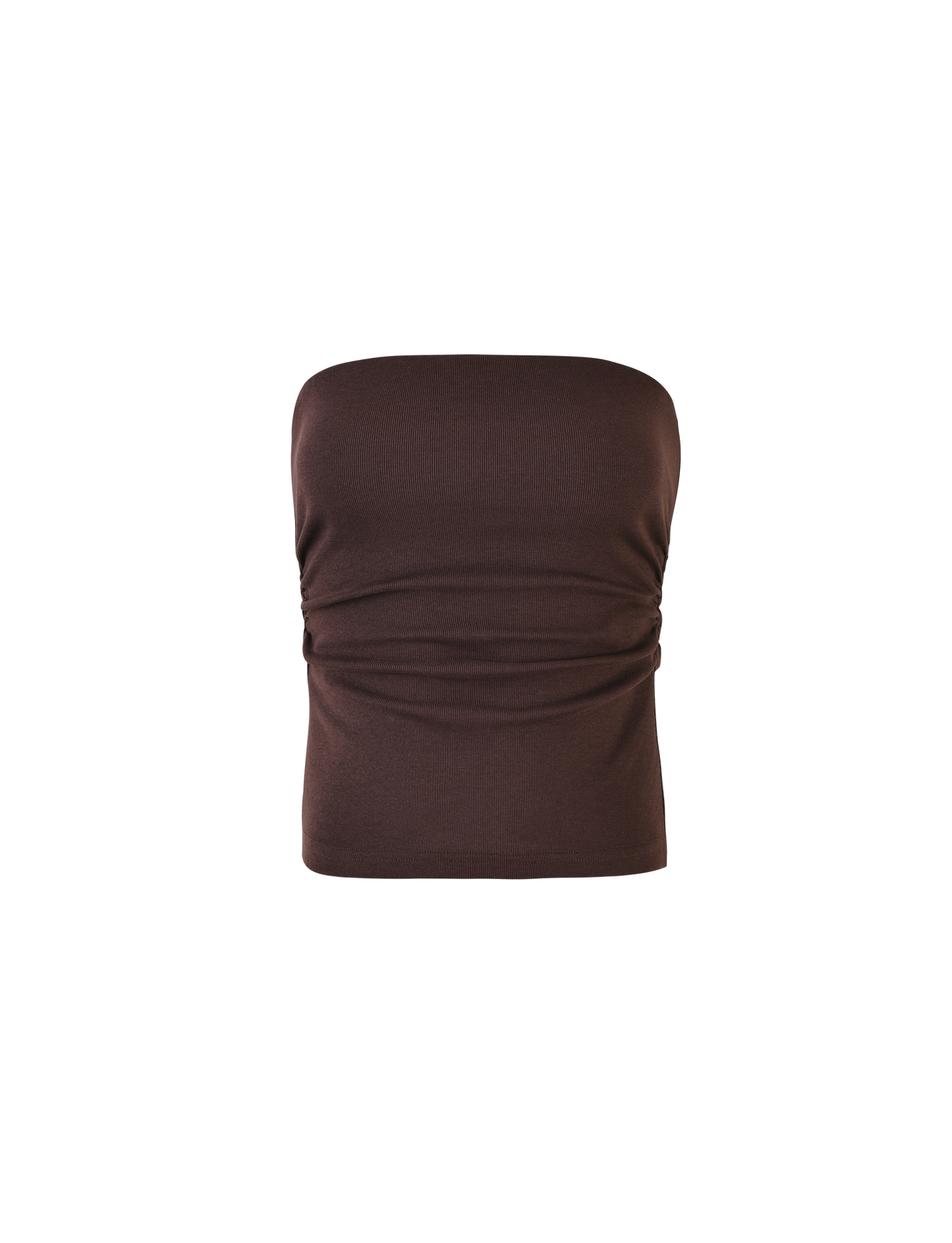 HARRIETT RIB TOP - BROWN : CHOCOLATE