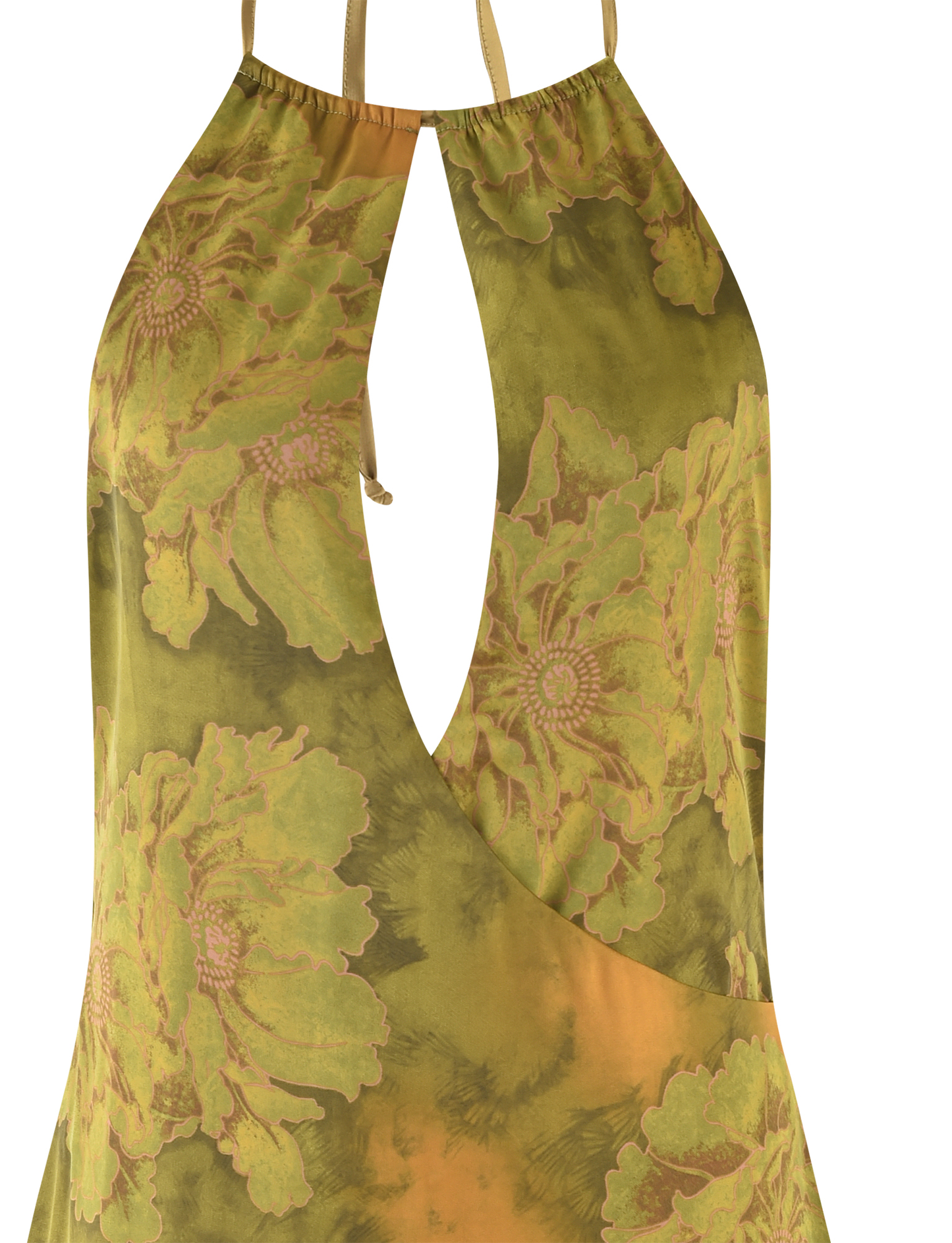 MONROE DRESS - GREEN : WATER COLOUR FLORAL