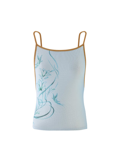 ELVERA TOP - BLUE : GRADIENT FLORAL